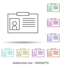 Badge multi color icon. Simple thin line, outline vector of web icons for ui and ux, website or mobile application