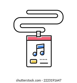 badge of music festival participant color icon vector. badge of music festival participant sign. isolated symbol illustration