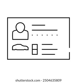 Kartenname Kartenzeile Symbol Vektor. Namenskartenzeichen. isoliertes Kontursymbol, schwarze Illustration