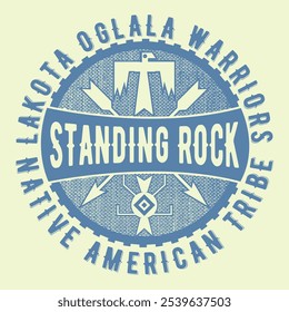 badge of native american theme. t shirt graphics . print