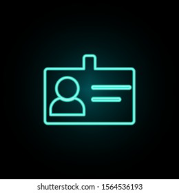 Badge neon icon. Simple thin line, outline vector of web icons for ui and ux, website or mobile application