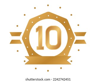 badge with number ten design