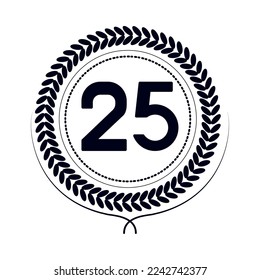 badge with number twentyfive design