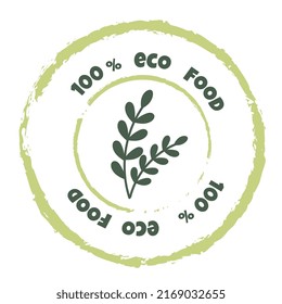 Badge for organic food and beverages, natural products, restaurants, health food market and production.Eco-friendly icon, logo . Vector illustration.