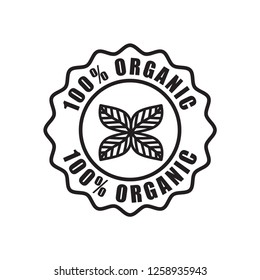 badge organic stamp icon in trendy flat design 