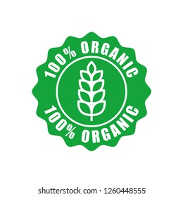 badge organic stamp icon in trendy flat design 