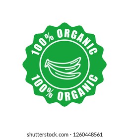 badge organic stamp icon in trendy flat design 