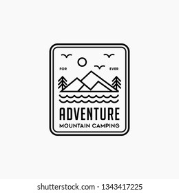 Badge outdoor mountain icon isolated white background