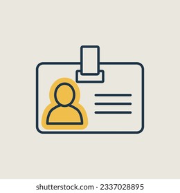 Badge outline flat icon. Workspace sign. Graph symbol for your web site design, logo, app, UI. Vector illustration, EPS10.