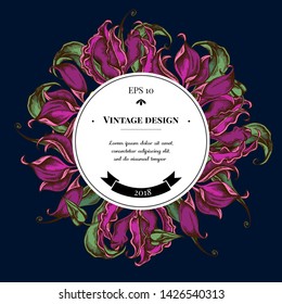 Badge over design with gloriosa