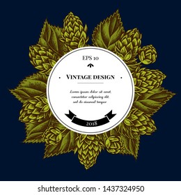 Badge over design with hop