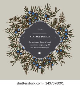 Badge over design with juniper