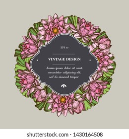Badge over design with lotus