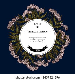 Badge over design with valerian