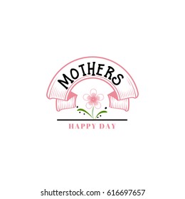 Badge as part of the design - Mother's day. Sticker, stamp, logo - hand made.