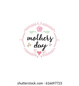 Badge as part of the design - Mother's day. Sticker, stamp, logo - hand made.