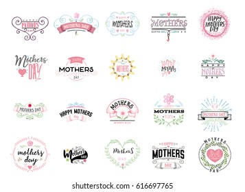 Badge as part of the design - Mother's day. Sticker, stamp, logo - hand made.