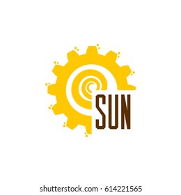Badge as part of the design - Sun and summer. Sticker, stamp, logo - hands made.