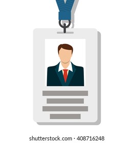 Badge, Pass Card ID In Modern Flat Style Vector Illustration