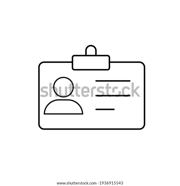 Badge or personal ID line icon in black. Car driver,\
driving licenseId card concept. Trendy flat minimalistic\
illustration for app, graphic design, infographic, web site, ui,\
ux. Vector EPS 10 .