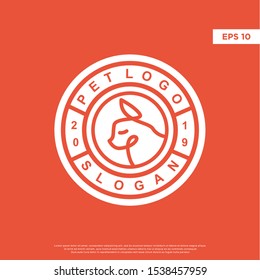 badge pet logo. with cat and dog to be the main icon. modern template design