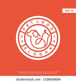 badge pet logo. with cat and dog to be the main icon. modern template design