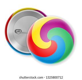 badge pin multicolor label stock vector illustration isolated on white background