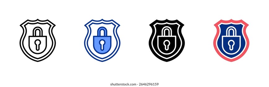 Badge Police icon sheet multiple style collection