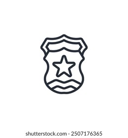 badge police icon. vector.Editable stroke.linear style sign for use web design,logo.Symbol illustration.