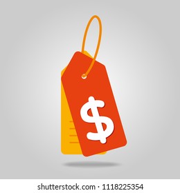 Badge for price, sale with dollar sign, flat style, promo tag discount, made in vector, eps 10