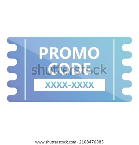 Badge promo code icon cartoon vector. Ticket gift. Rebate legal