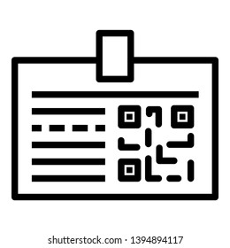Badge with QR code icon. Outline badge with QR code vector icon for web design isolated on white background