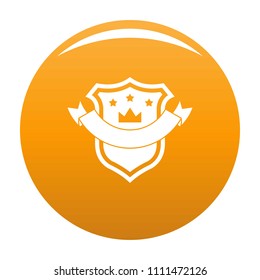 Badge quality icon. Simple illustration of badge quality vector icon for any design orange