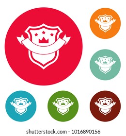 Badge quality icons circle set vector isolated on white background