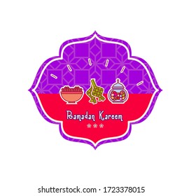 Badge of Ramadan Kareem on isolated background. Islamic vector design.