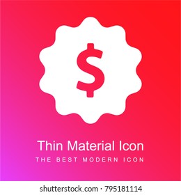 Badge red and pink gradient material white icon minimal design