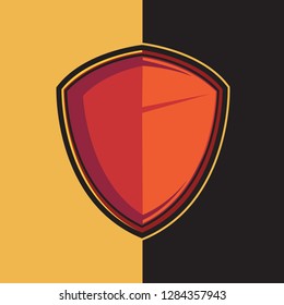 Badge red shield esport logo design ornament