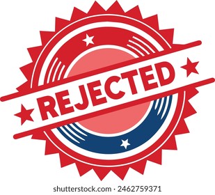 badge of rejected stamp vector art design 