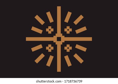 Cruz religiosa y los rayos del sol