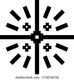 Badge religious cross and the rays of the sun