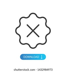 Badge remove modern simple outline vector icon