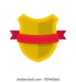 Badge retro icon. Flat illustration of badge retro vector icon isolated on white background