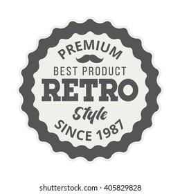 Badge Retro Premium Design Template. Black and White