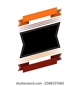 Badge with ribbon. Decorative abstract banner.