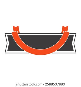 Badge with ribbon. Decorative abstract banner.
