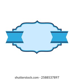 Badge with ribbon. Decorative abstract banner.