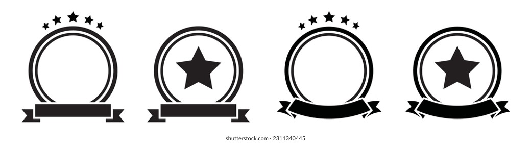Badge ribbon icon. Award ribbon icon, vector illustration