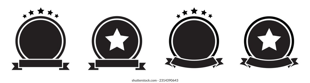 Badge ribbon icon. Award ribbon icon, vector illustration