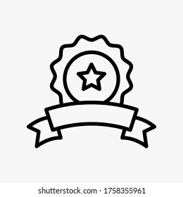 Insignia con icono de cinta diseñada en un estilo de línea