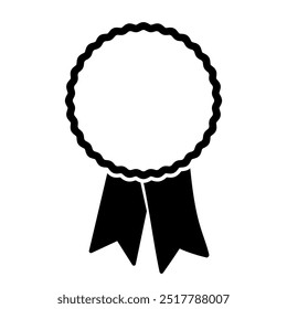 Badge with ribbon icon template. vector illustration